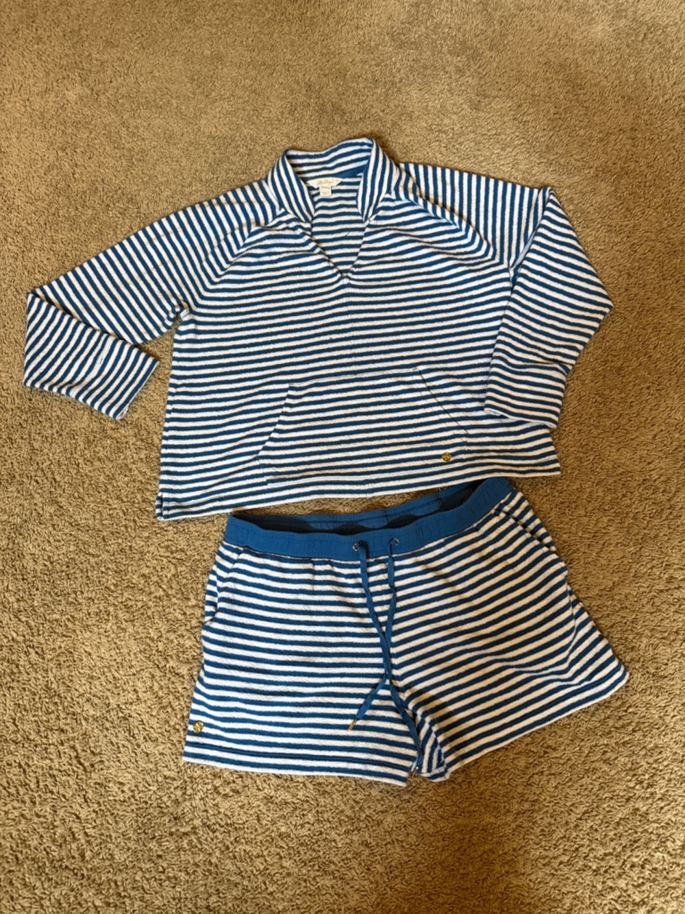 Women’s Lilly Pulitzer Blue and White Striped Cassi Popover